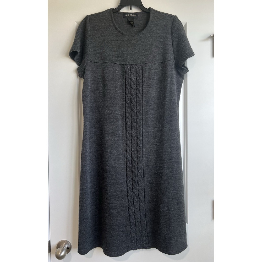 Lane Bryant Women's Heather Gray Short Sleeve Dress Size 14/16